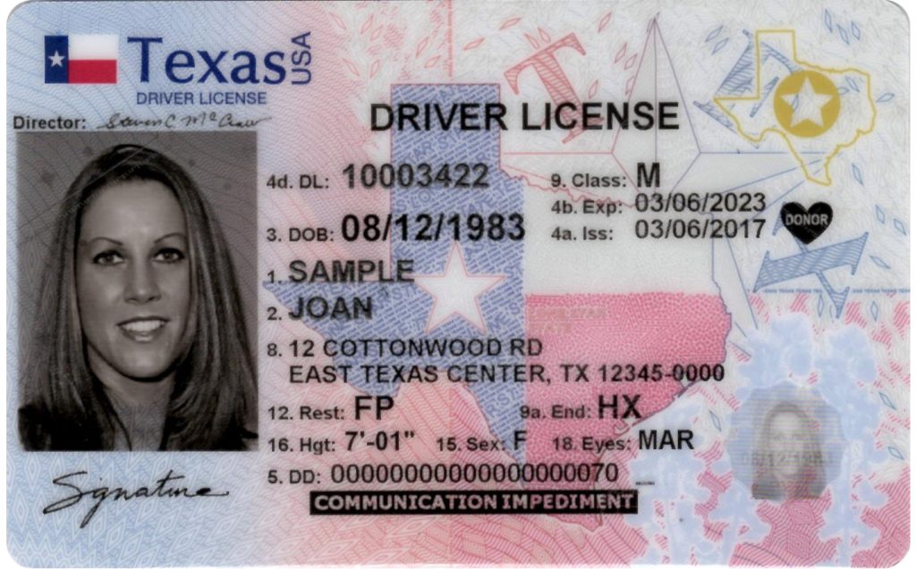 Pirkti Teksaso vairuotojo pažymėjimą
