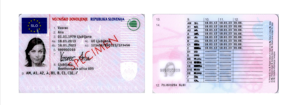 Slovenian Driving License