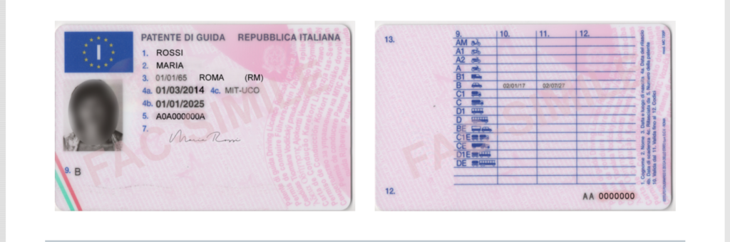 Italian Drivers License