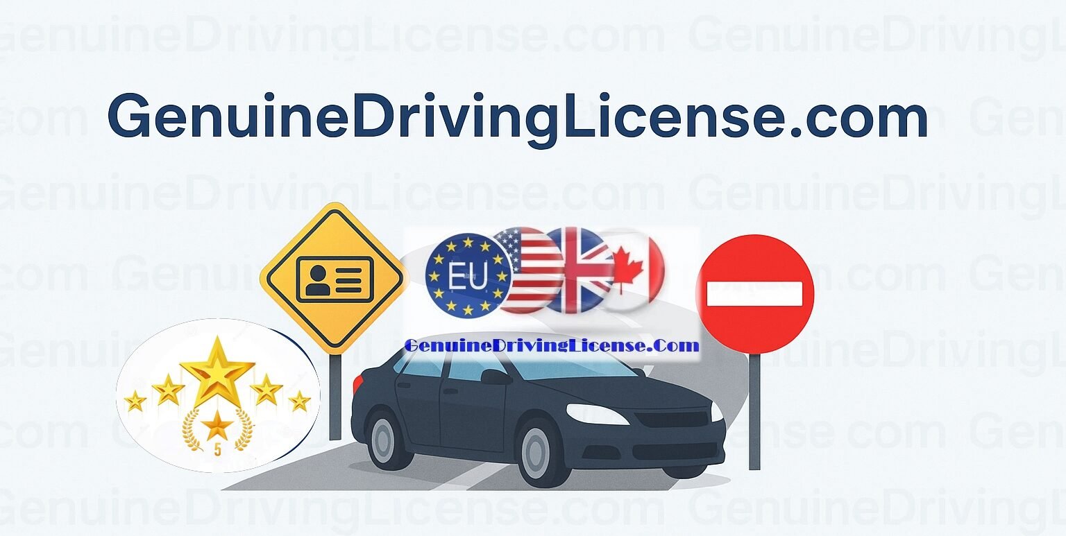 Genuine government-registered driver’s license – buy, renew, replace, or exchange foreign license – REAL ID and enhanced license options – suspended license reinstatement – authentic, legal, and verifiable Class B licenses for USA, Canada, and Europe – secure 5-day delivery from Genuinedrivinglicense.com