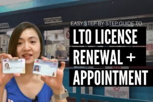 Person renewing a driver license online using a laptop from home